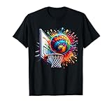 Colorful Basketball Tie Dye Color Splash Basketball Hoop Net T-Shirt