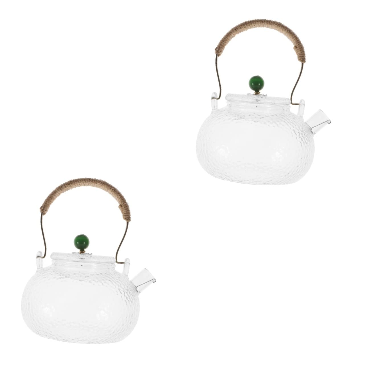 2pcs for Top Serving Making Texture Removable Use Boiler Hot Ml Teapot Cookware Home Loose Clear Hammer Kettle Milk Pot Outdoor Lid Warmer Blooming Hammered (Color : Transparent, Size : 17X13.8CM)
