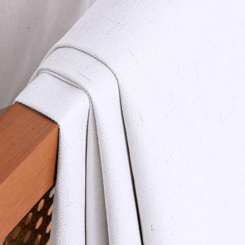 Image of H.VERSAILTEX 100% Blackout Curtains for Bedroom 108 Inches Long Grommet Linen Face Full Light Blocking Curtain Drapes for Living Room Thermal Insulated Linen Look Curtains 2 Panels Set, Bright White