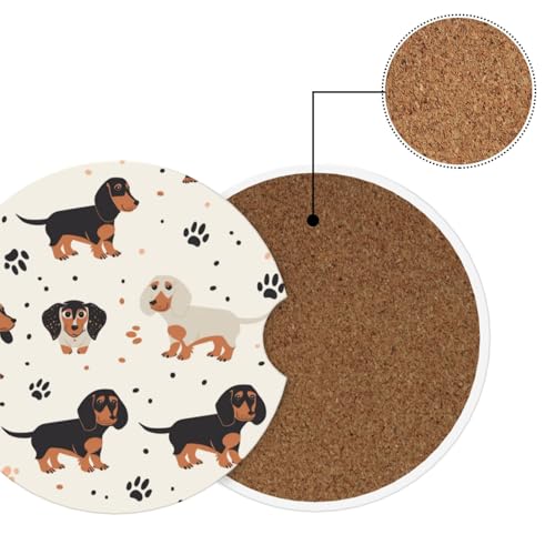 2pcs Portavasos de Cerámica con Diseño Perritos para Auto miniatura 6