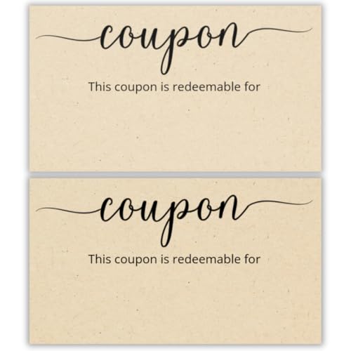 Blank Coupon Cards | Kraft Tan | 3.5x2 Inch...