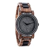 KINGNOW 腕時計 メンズ 木製腕時計 岩石製文字盤 うで時計 軽量 日本製クォーツ 誕生日プレゼント 男性 クリスマスプレゼント GT89-4 天王星