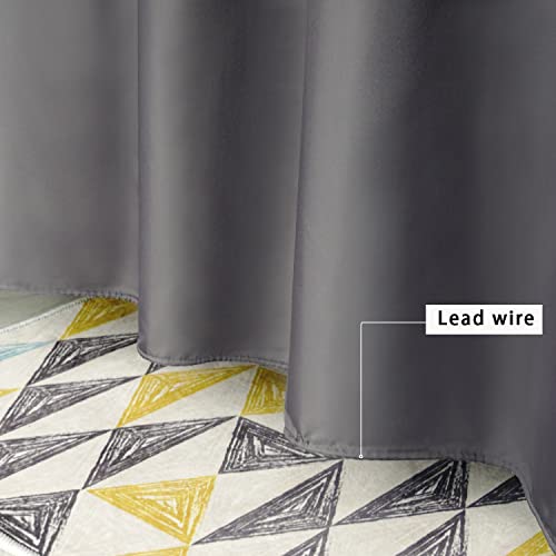 Ufriday Dark Gray Shower Curtain With White Mesh Window, Fabric Bathroom Shower Curtain With Weighted Bottom Hem, 48 X 72 Inch, Waterproof #TOP4