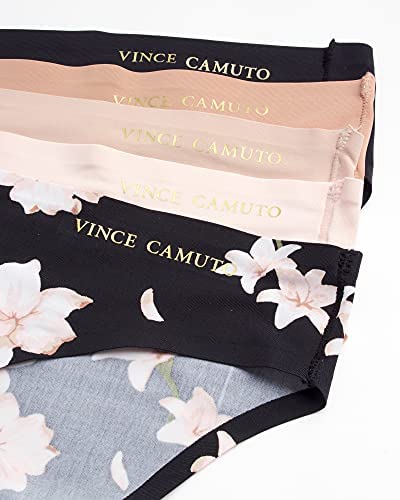 Vince Camuto Women's Underwear ? 10 Pack Seamless Microfiber Bikini Briefs (S-Xl), Size Medium, Black Floral/Ballet/Tan/Chai/Black #TOP2