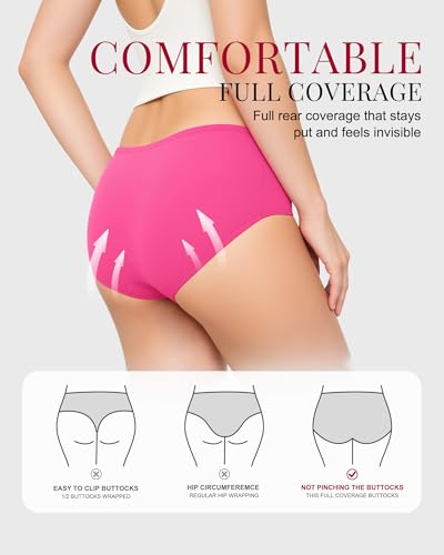TANSTC Damenslips Baumwolle, Unterhosen Damen 6er Pack Hipster Unterwäsche - Sporttauglich, XS 5