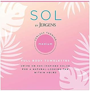SOL by Jergens Full Body Self-Tanning Towelettes, All Skin Tones, 6 Count Streak-free