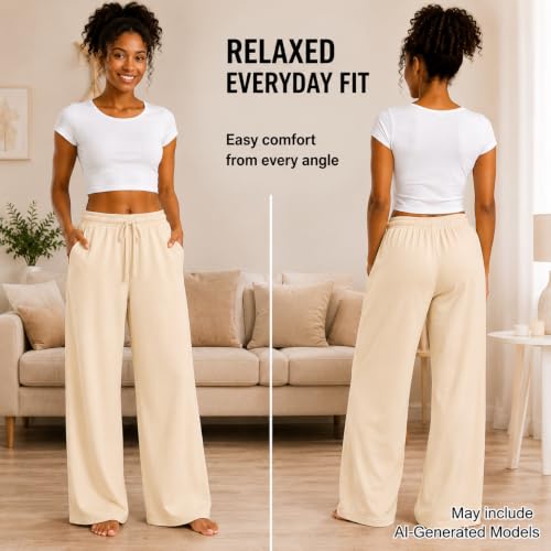 Image of Essential Elements Womens 3 Pack PJ Pants 100% Cotton Jersey Lounge Pajama