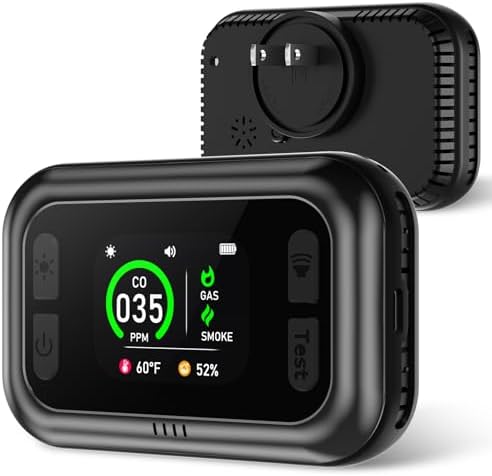5 in 1 Carbon Monoxide Detectors, Natural Gas Detector & Smoke De...
