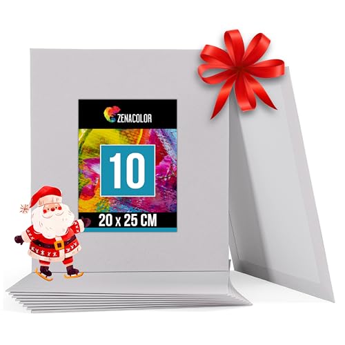 Zenacolor Canvas 20x25, Set of 10 - Painting Canvas 20x25-100% Acid Free Cotton - 10 Cloths to Paint for Acrylic Painting, Oil Painting, Gouache, Watercolor