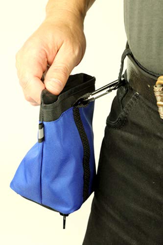 ADORRES Mit Wunschname möglich. Futtertasche, Trainingstasche, Leckerlitasche für Hunde, Futterbeutel mit Magnetverschluss und Kotbeutelfach, Leckerlibeutel Magnetic Black Edition
