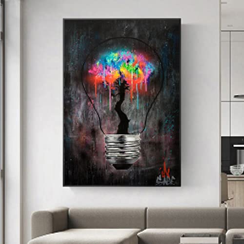 Art mural graffiti multicolore impression haute définition sur toile format vertical 60x90 - 4