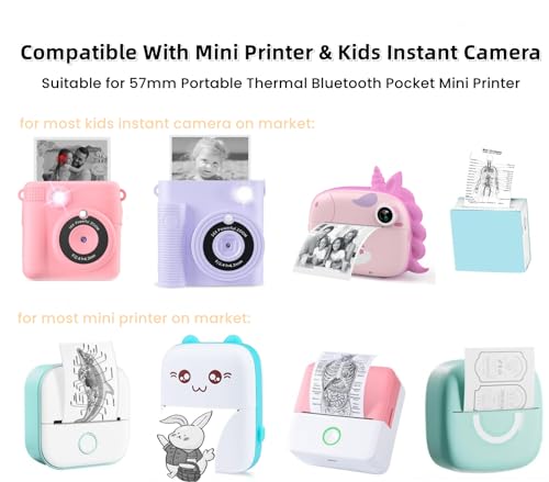 YMEDSUM Kids Camera Instant Print Printing Paper，5 Rolls Mini Printer Paper, for Inkless Mini Pocket Printer, Portable Thermal Printer, Sticker Printer，Thermal Printer - Image 6
