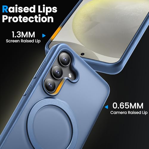 360° Rotatable Stand for Samsung Galaxy S25 Plus Case Magnetic with Screen Protector X1 & Camera Lens Protector*1, Compatible with MagSafe, 16FT Mil-Grade Shockproof for Samsung S25 + Case 6.7", Blue by Bitowik - Used condition - Image 6
