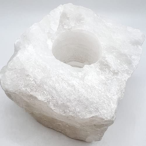 Seek Natural Raw Cut Clear Quartz Candle Holder From Brazil | Healing Crystals | Crown Chakra | Boho Decor #TOP1