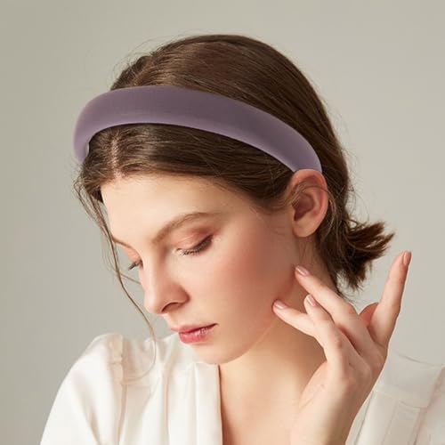 4 Pcs Padded Headbands Women Head Bands Hair Accessories for Women Wide Plain Headbands Soft Sponge Headband for Face Washing Makeup Removal - Image 4
