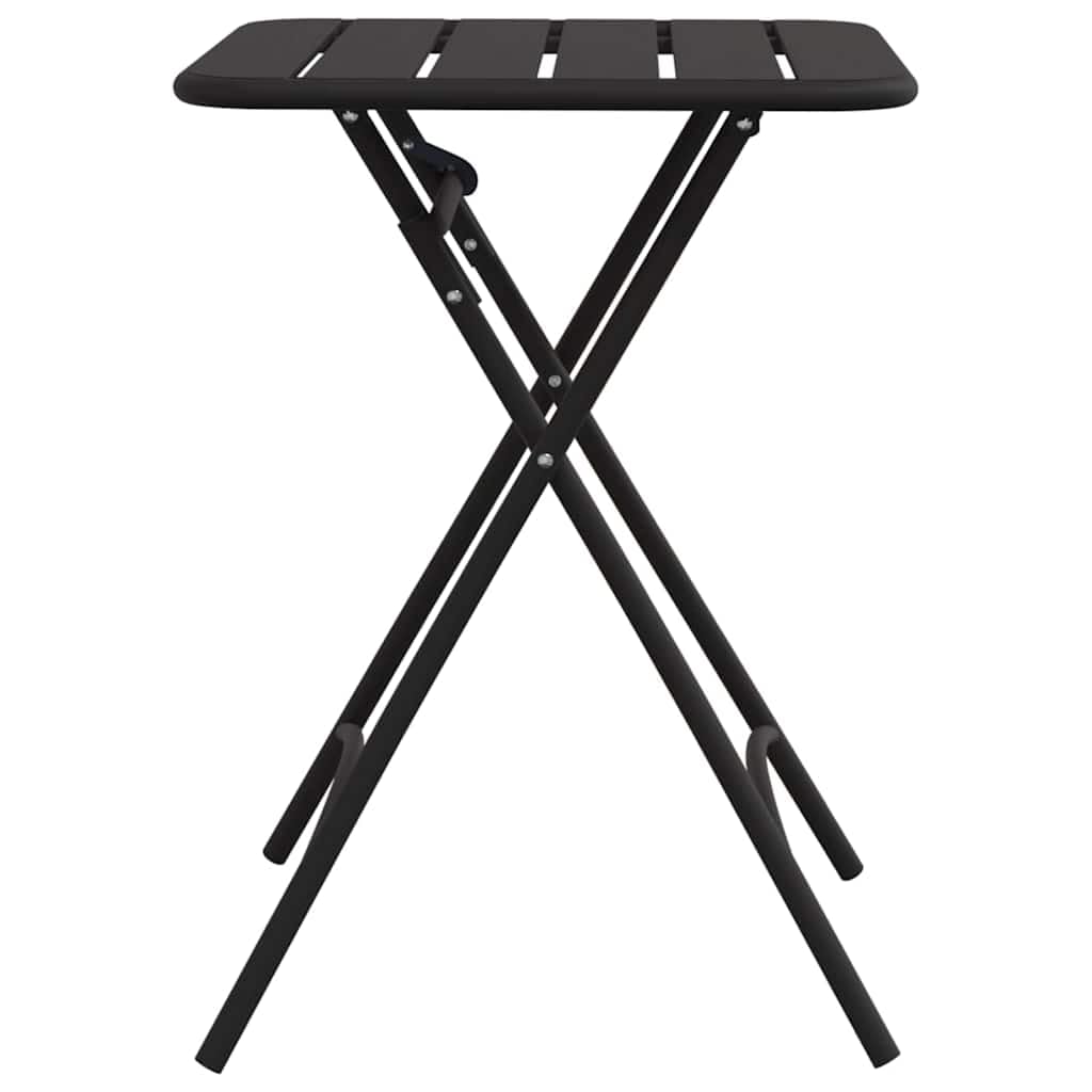 Stolik bistro antracytowy ze stali malowanej proszkowo, 55 x 55 x 72,5 cm, składany, do ogrodu, na taras, balkon, kemping, piknik i jedzenie na świeżym powietrzu