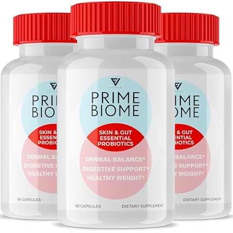 (3 Pack) Prime Biome Capsules, PrimeBiome Healthy Skin and Overall Body Gut Support Supplement Pills, PrimeBio Advanced Maximum Health Essential Daily Lifestyle Formula Vitamin (180 Capsules) Cover