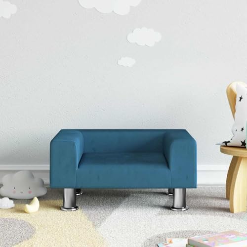 Genérico Sofá para niños de Terciopelo Azul 50x40x26,5 cm,Mobiliario para bebés y niños pequeños-3196336