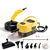 スチームクリーナー 15秒 ヒートアップ 6段階調節可能 3000W ハンドヘルドスチームクリーナー 家庭用ハンドヘルドスチームクリーナー アクセサリー13個付き キッチン/グリース/バスルーム/グラウト/Tile/トコジラミ/床/カウチ/車用ポータブルスチーマー