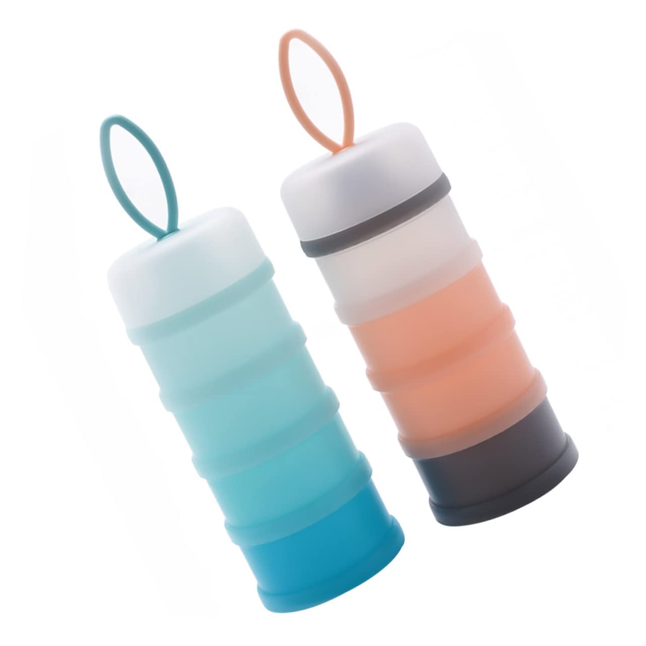 RORPOIR 2Pcs Detachable Milk Powder Storage Boxes Portable Feeding Container with Design Safe Material for Formula Snacks and Food Storage