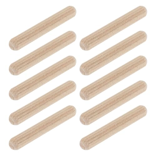 Clavijas De Madera 30 piezas de tacos de madera, tacos ranurados de madera dura for muebles, carpintería, pasadores acanalados, manualidades, carpintería, kit de plantilla de espiga(6mm)