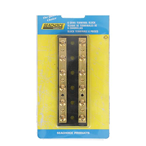 Seachoice Terminal Block, 6-Gang, Brass Clips And Contacts #TOP5