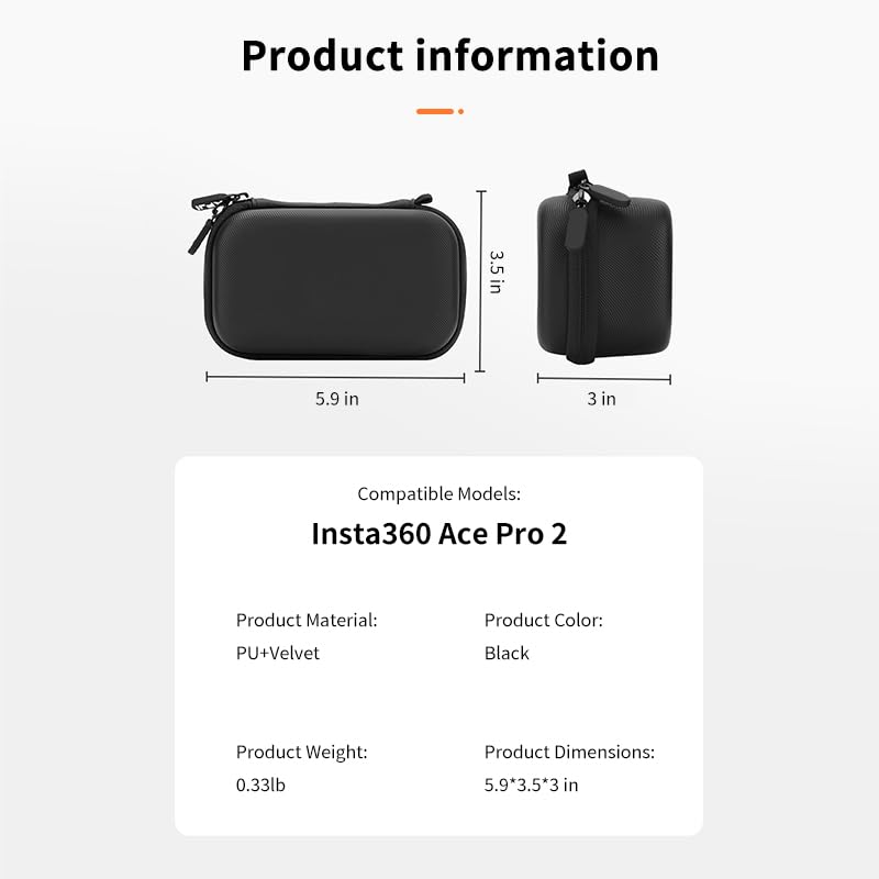 Maleta transportadora para Insta360 Ace Pro 2 negra miniatura 6