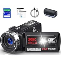 Amazon | ビデオカメラ【8K動画撮影、6400万画素】YouTubeカメラ 32GB