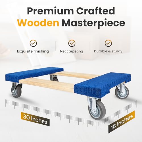 Haulpro 2WD Furniture Dolly 30 Inch X 18 Inch I 4 Wheels Heavy Duty Moving Dollies thumb #2