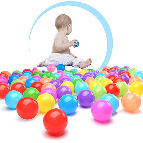 TRENDBOX 100-Pack Colorful Plastic Balls for Kids Babies Ball Pit Balls with Free BPA Free Crush Proof Ocean Balls for Toddlers Babies Toys
