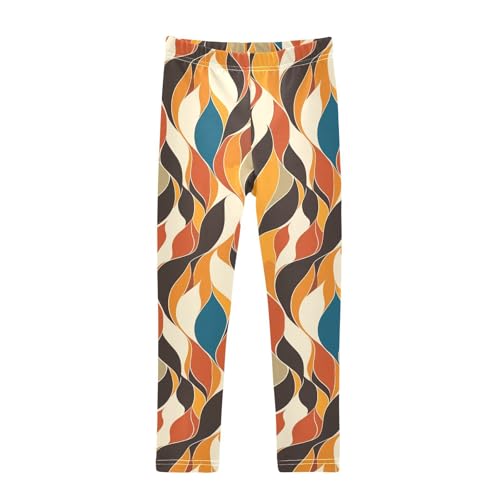 Vintage Floral Pattern Modern Oil Painting Kids Baby Girls Athletic Leggings Fashion Full Length Athleisure Pants Gym