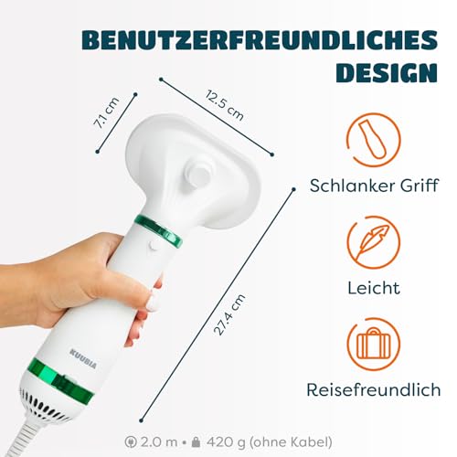 KUUBIA Hundeföhn | 2-in-1 Haartrockner mit Selbstreinigender Bürste | für kleine und mittelgroße Hunde & Katzen | 300W Blower Hundefön | Schmaler Griff, relativ leise, einstellbare Temperatur