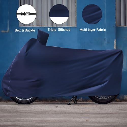 Image of Auto Hub Waterproof Bike Cover Compatible with Yamaha R15 Dustproof, UV Protection Two Wheeler Bike R15 Cover - Blue