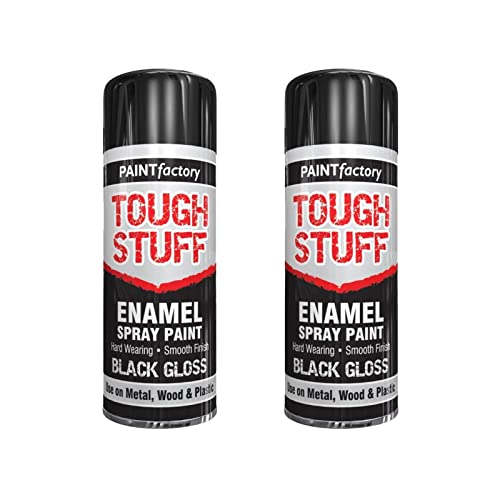 PNJB, Spray Paint Black, Gloss Black, 400ml Can Fast Dry, Acrylic Spray Paint for Metal, Wood, Stone, And Paper, Rust Resistant, Perfect for Indoor & Outdoor Use (2 Pcs)