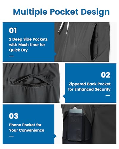 Image of maamgic Mens Swim Trunks with Compression Liner 7 Inch Inseam Mens Bathing Suit Quick Dry Swimming Trunks Swimsuit