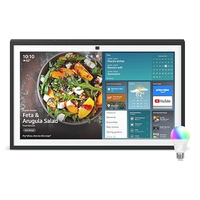 Echo Show 21 with Amazon Basics Smart Bulb