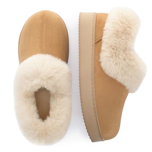 Zigzagger Women's Fuzzy Shearling Bootie Slippers
