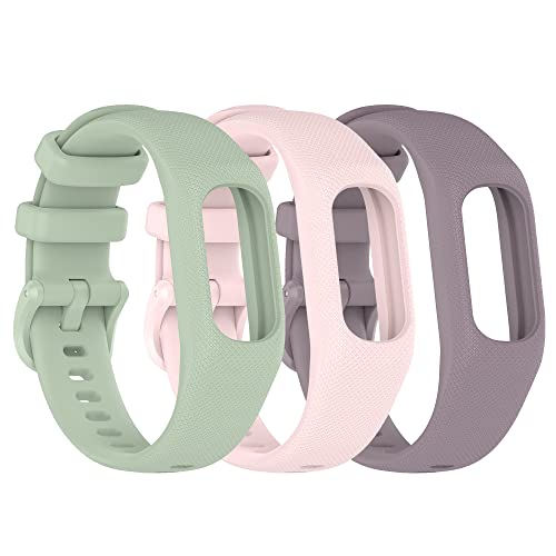 Image of 3PCS Soft Silicone Bands Compatible with Garmin Vivosmart 5 Straps Replacement Wristbands Bracelet Band Case Cover for Women Men, Small /Large Size