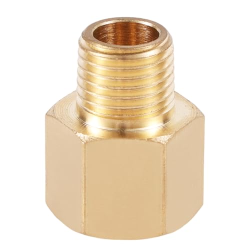 Brass Pipe Fitting Adapter Reducer, 1 4 Inch NPT Male x 3 8 Inch NPT Female Threaded Hex Connector Pipe Coupling Fittings Replacement Accessories for Plumbing Gas Hydraulic Systems