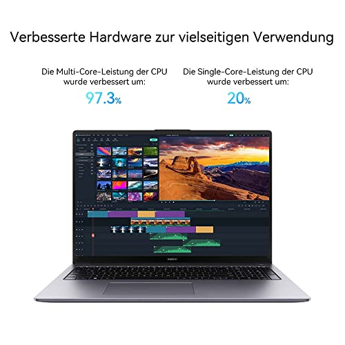 HUAWEI MateBook D16 | 16" Fullview Display | Intel Core i5-12450H | 16GB RAM | 512GB SSD | Windows 11 | QWERTZ | Schlankes Metallgehäuse | Fingerabdrucksensor | Numpad | TÜV Rheinland Low Blue Light – Bild 6