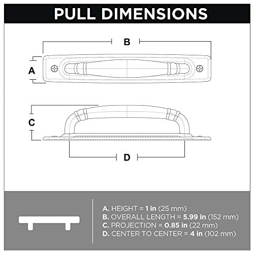 Liberty P28197K-FB-C Pull With Backplate 4" (102mm), Flat Black - Thumbnail 5