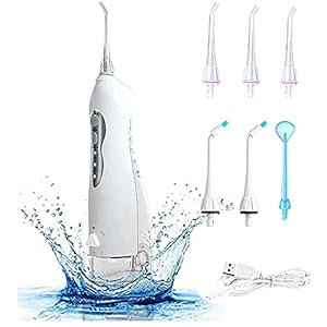 Draagbare Waterflosser, Professionele Monddouche Voor Tandverzorging Met 3 Instelbare Krachten, 6 Vervangende Sproeiers, 220 ml Tank, IPX7 Waterdicht