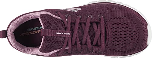 Skechers Damen Graceful Get Connected Sneakers, Wine Mesh/Lavender Trim, 38 EU – Ansicht 6