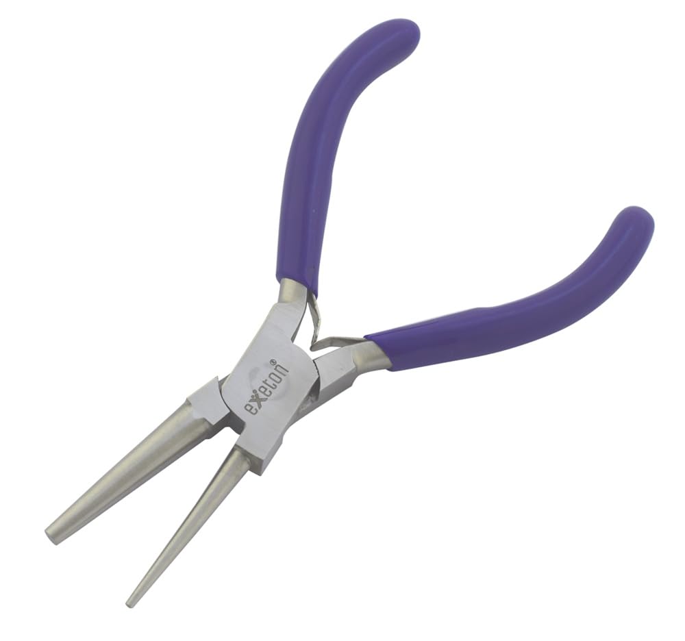 Exeton Blue Jewelry Pliers Tool, Bail Making Pliers 6 In 1 Wire Wrapping Multi Step Loop Pliers, Chain Nose, Nylon Jaw Pliers, Round Nose Pliers, Beading Pliers (Round & Hollow Nose Pliers)