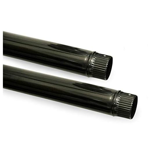 Tubería en color negro vitrificada a 900°C - Ø120mm - 1 metro - para conductos de estufas y chimeneas