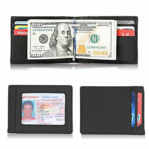 RFID Men's Leather Slim Bifold Money Clip Wallet Front Pocket Credit Card Holder2