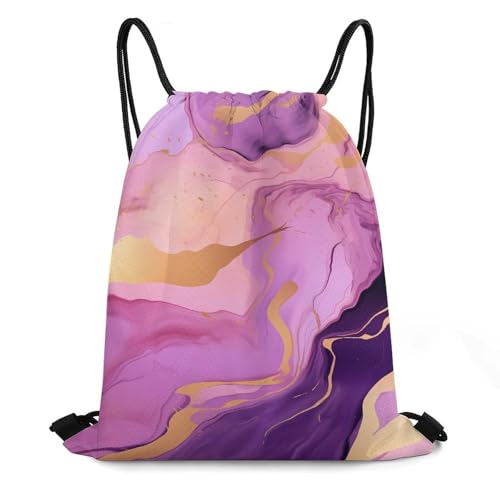 Marble Backdrop Abstract Texture Drawstring Backpack Durable Sport Gym Bags Daypack for Men Women 35 * 42cm