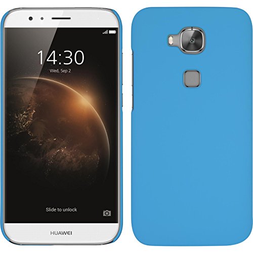 PhoneNatic Custodia Rigida Compatibile con Huawei G8 - gommata Azzurro - Cover + Pellicola Protettiva