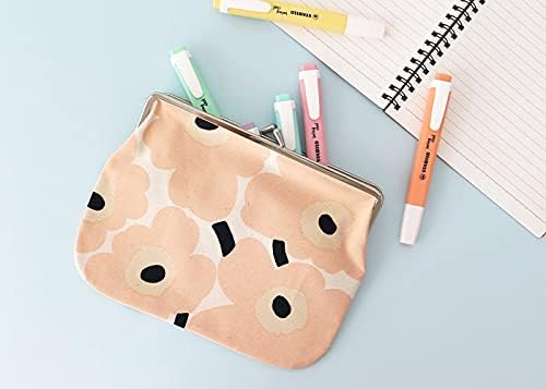 marimekko マリメッコ Mini Unikko ミニ ウニッコ Puolikas Kukkaro がま口 ポーチ 小物入れ オフホワイト×ピーチ (71)