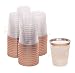 Rose Gold Plastic Cups | 8 oz. 50 Pack | Hard Clear Plastic Cups | Disposable Party Cups | Fancy Wedding Tumblers | Nice Rose Gold Rim Plastic Cups | Elegant Decoration Cups | Plastic Tumblers Bulk